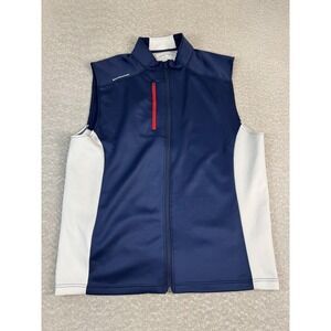 Sun Mountain Vest Mens XL Blue White Thermal Wear Golf Full Zip Softshell Jacket